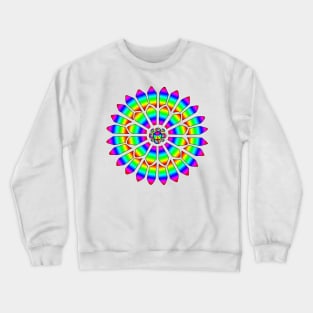 Rainbow Stained Glass Flower Mandala Window Crewneck Sweatshirt